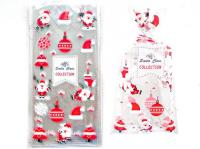 Пакетики с принтом "Санта и елочные игрушки" 27*13 см (50шт)