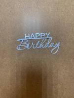 Топпер Happy Birthday без держателя № 2 (12 см Серебрянный акрил)