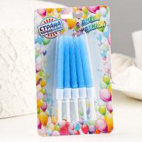 Свечи для торта "Неон", 5 см, 10 шт, синие