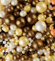 Драже зерновое в кондитерской глазури микс 50 г. Бронза, желтый, белый жемчуг