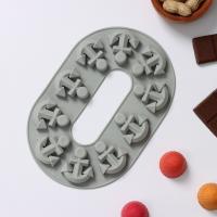 Форма для шоколада «Якорь», силикон, 20.5×13.5×1 см, 10 ячеек