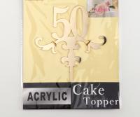 Топпер для торта 50, 13×18 см, цвет золото