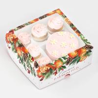 Коробка для капкейков и бенто-торта «Счастья в Новом году», венок 25×25×10 см