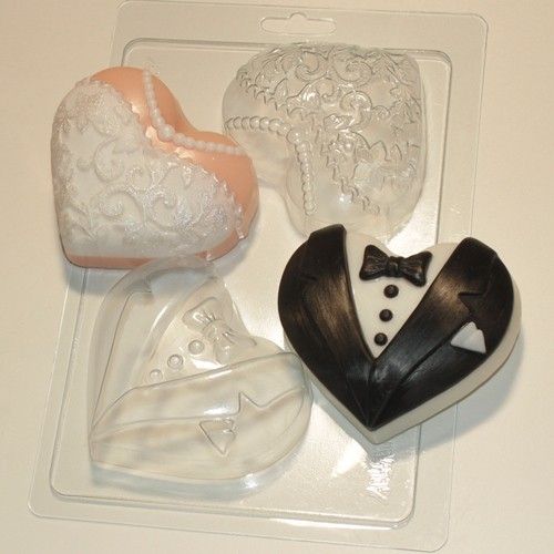 Форма пластиковая Сердца-молодожены