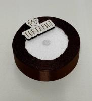 Лента атласная 25 мм (цвет №032 коричневый) 22,7 метра