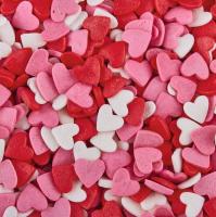 Посыпка кондитерская Сердечки СМЕСЬ (красно-бело-розовые 6мм), 25г