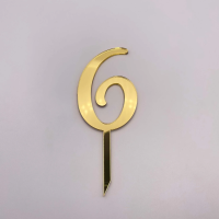 Топпер / Цифра 6 (Золотой акрил)