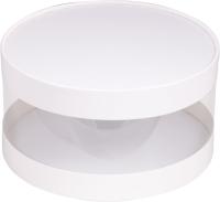 Коробка для тортов и пирожных ШЛЯПНАЯ с прозрачными стенками  диам.200мм выс.100мм (белая)