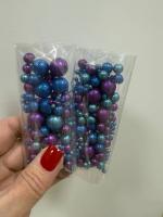 Драже зерновое в кондитерской глазури Блеск синий, голубой, фиолетовый 25г.