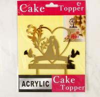 Топпер на торт «Любовь навсегда», 13×18 см, цвет золото