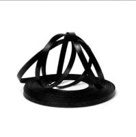 Лента атласная, 6 мм (цвет №39 черный) 22,7 метра