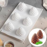 Форма для муссовых десертов и выпечки «Шишка», 27×16,8 см, 6 ячеек (d=5 см)