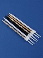 Свечи для торта «Праздничное волшебство», 6 шт. белый, черный, бронза