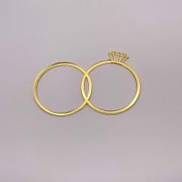 Топпер / Свадебные кольца с алмазом № 5 (Золотой акрил)