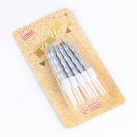 Свечи в торт «Спираль», 10 шт., средние, 5 см, металлик