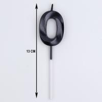 Свеча в торт на шпажке «Цифра 0», черная, 5 см