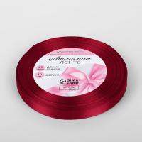 Лента атласная, 10 мм × 23 ± 1 м, цвет бордовый №33