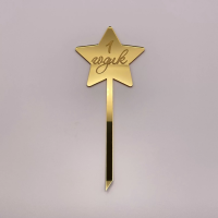 1 годик звездочка топпер на торт (Золотой акрил)