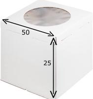 Коробка 500х500 ВЫСОТА 250мм для торта с окном, гофрокартон