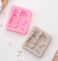 Молд силиконовый "Санта и олень" высота 5,5см