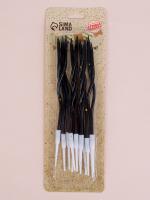 Свечи для торта "Серпантин", 12 шт, черный с блёстками