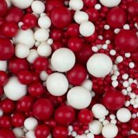 Драже шарики (красно белый микс) 50г.