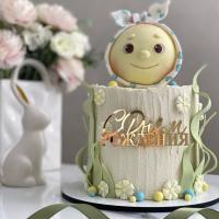 Украшение - боковой топпер  для торта «С днем рождения №7», золото