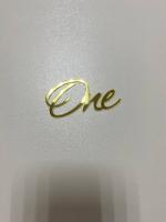 Топпер боковой "One" 8*5 см золотой (Китай)