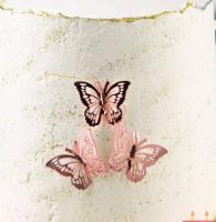 Бабочки из акрила для декора пыльная роза, 5 шт