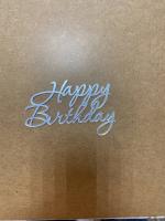 Топпер  Happy Birthday 12см без держателя № 5 ( Серебрянный акрил)