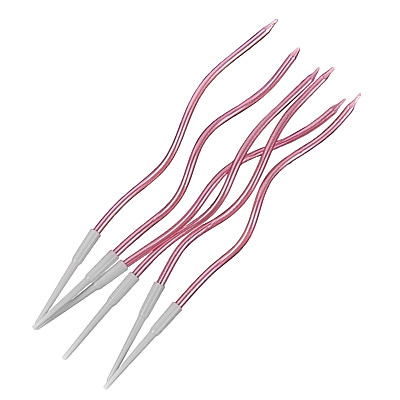 Набор свечей для торта «Волна» (красный металлик, 15 см) 6 шт