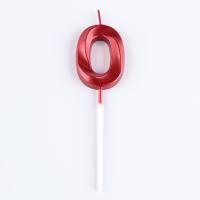 Свеча в торт на шпажке «Цифра 0», красная, 5 см