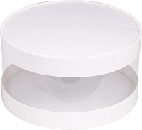 Коробка для тортов и пирожных ШЛЯПНАЯ с прозрачными стенками диам.160мм выс.100мм (белая)
