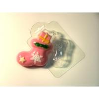 Пластиковая форма для шоколада Новогодний носок с подарком