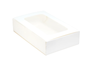 Коробка для десертов с окном 215х135х50, Белая