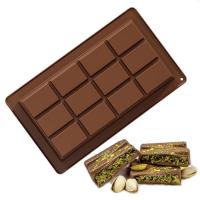 Силиконовая форма для Дубайского шоколада «Плитка классическая» 11*21см выс 1,5см