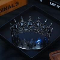 Декоративная корона на торт, черная (черные камни)