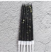 Набор свечей для торта «Гармония» (черное золото, 12 см) 6 шт