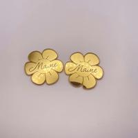 Топпер "Маме" цветочек 4.5см (Золотой акрил) 2шт