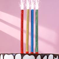 Свеча фонтан, 1 шт, 25 см, цветное пламя 50 сек