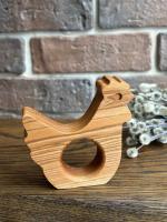 Пасхальная курочка 9 см под яйцо (массив Ясень)