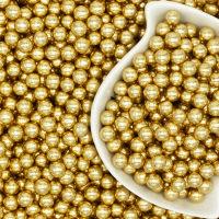 Посыпка кондитерская "Жемчуг металлик 6мм" (золото), 25 гр.