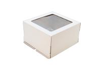 Коробка 220х220х700 мм  для торта с окном гофрокартон