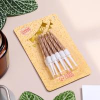 Свечи в торт «Спираль», 10 шт., средние, 5 см, шампань