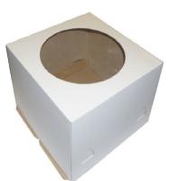 Коробка 300х300х250 мм, для торта с окном, гофрокартон