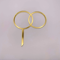 Топпер / Свадебные кольца на ножке № 6 (Золотой акрил)