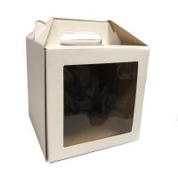 Коробка 160*160*160 мм для торта гофрокартон, с ручками и окном