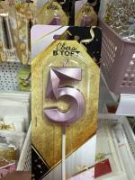 Свеча для торта, цифра «5», 11,5 х 2,3 см