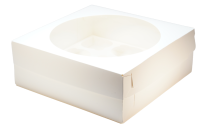 Коробка под 4 капкейка, 165х165х100 мм, с Круглым окном