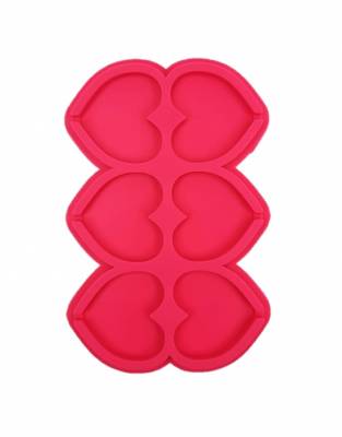 Силиконовая форма сердце 6шт  5см